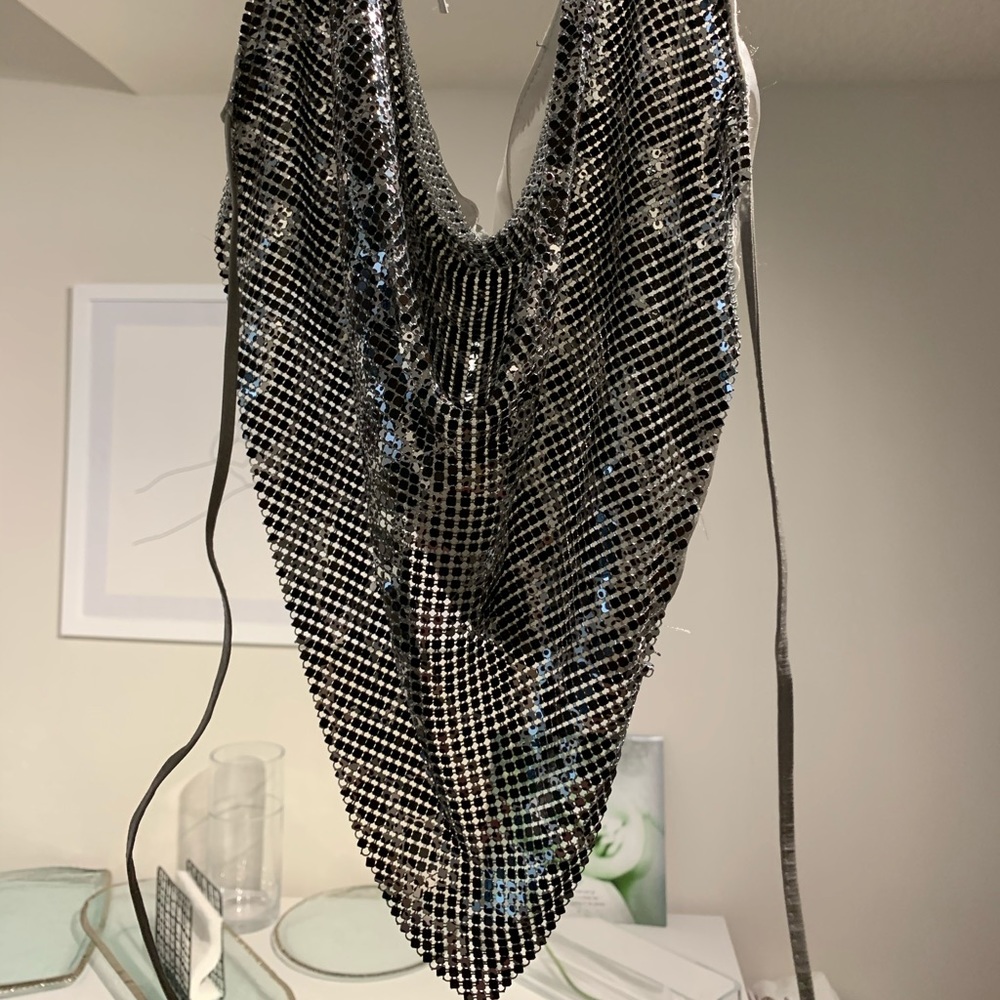 Mesh metal New Years club top